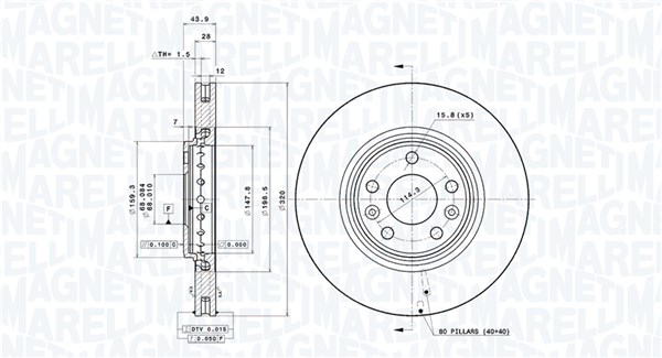 MAGNETI MARELLI Első féktárcsa DFV1121_MM