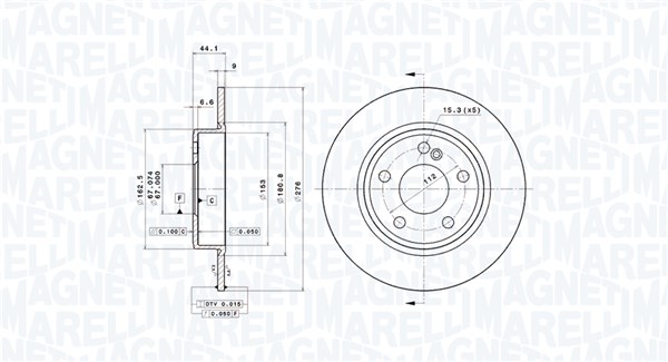 MAGNETI MARELLI Féktárcsa, mind DFV1122_MM