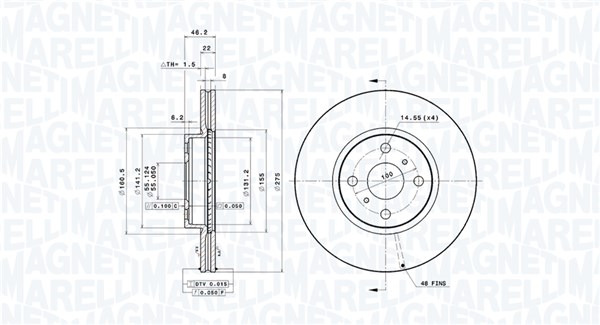 MAGNETI MARELLI Féktárcsa, mind DFV1123_MM