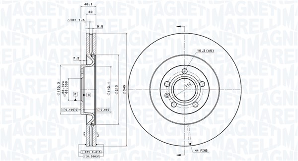 MAGNETI MARELLI Féktárcsa, mind DFV1135_MM