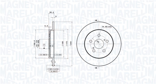 MAGNETI MARELLI Féktárcsa, mind DFV1168_MM