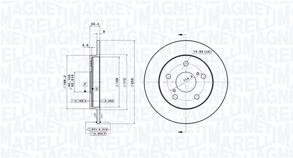 MAGNETI MARELLI Féktárcsa, mind DFV1173_MM