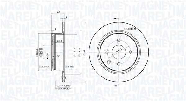 MAGNETI MARELLI Féktárcsa, mind DFV1177_MM