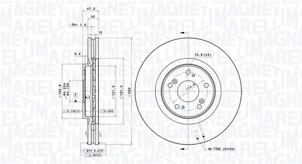 MAGNETI MARELLI Első féktárcsa DFV1178_MM