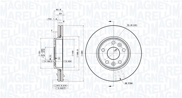 MAGNETI MARELLI Féktárcsa, mind DFV1192_MM