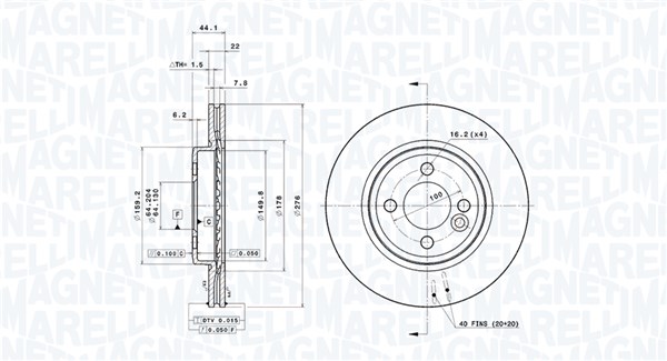 MAGNETI MARELLI Féktárcsa, mind DFV1203_MM