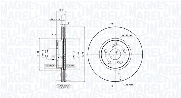 MAGNETI MARELLI Féktárcsa, mind DFV1204_MM