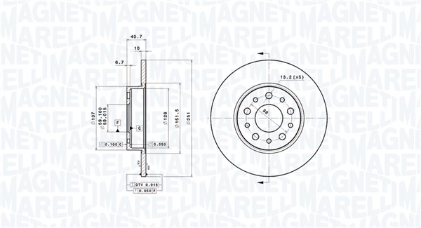 MAGNETI MARELLI Féktárcsa, mind DFV1213_MM