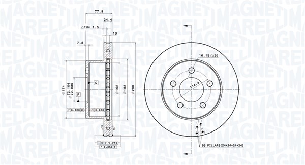 MAGNETI MARELLI Féktárcsa, mind DFV1243_MM