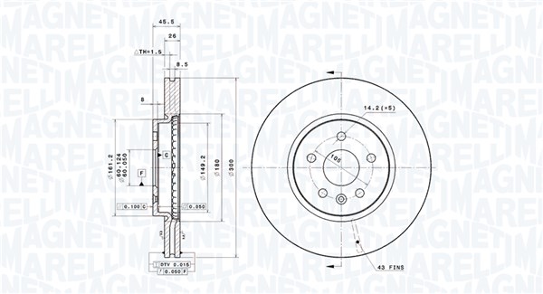 MAGNETI MARELLI Féktárcsa, mind DFV1276_MM