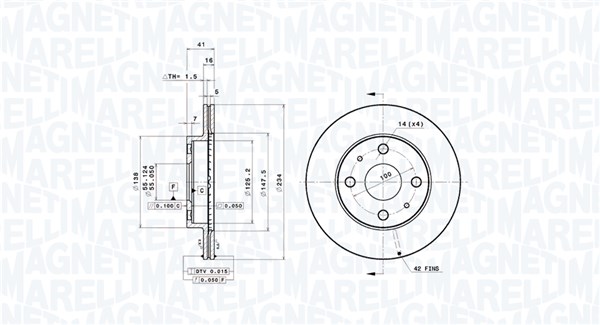 MAGNETI MARELLI Féktárcsa, mind DFV1322_MM