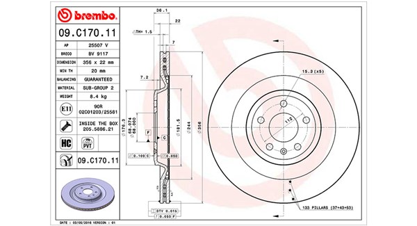 MAGNETI MARELLI Féktárcsa, mind DFV1324_MM