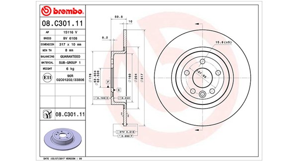 MAGNETI MARELLI Féktárcsa, mind DFV1388_MM