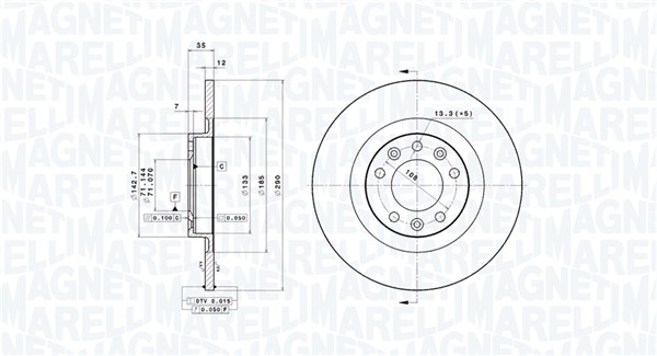 MAGNETI MARELLI Féktárcsa, mind DFV1391_MM