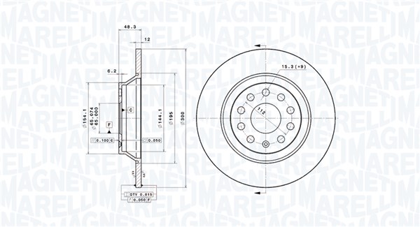 MAGNETI MARELLI Féktárcsa, mind DFV1395_MM