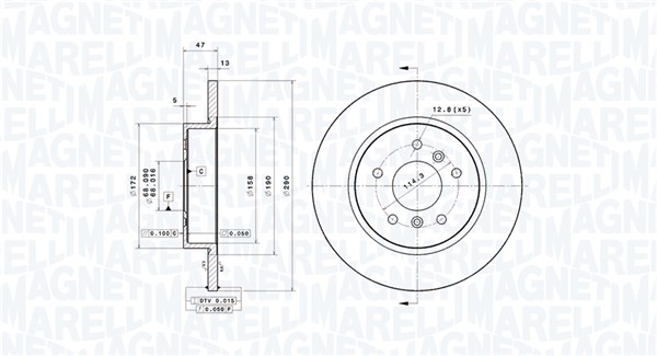 MAGNETI MARELLI Féktárcsa, mind DFV1396_MM