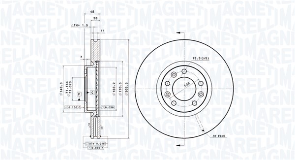 MAGNETI MARELLI Féktárcsa, mind DFV1521_MM