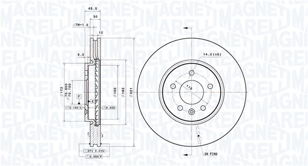 MAGNETI MARELLI Féktárcsa, mind DFV1554_MM