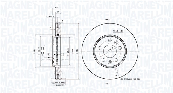 MAGNETI MARELLI Féktárcsa, mind DFV1574_MM