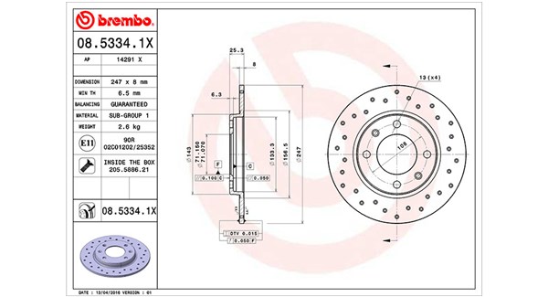 MAGNETI MARELLI Hátsó féktárcsa DFX0183_MM