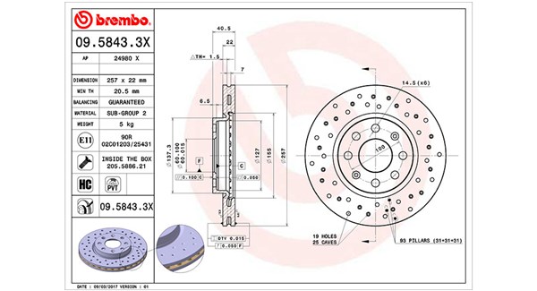 MAGNETI MARELLI Féktárcsa, mind DFX0243_MM