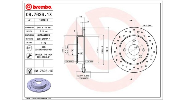 MAGNETI MARELLI Féktárcsa, mind DFX0389_MM