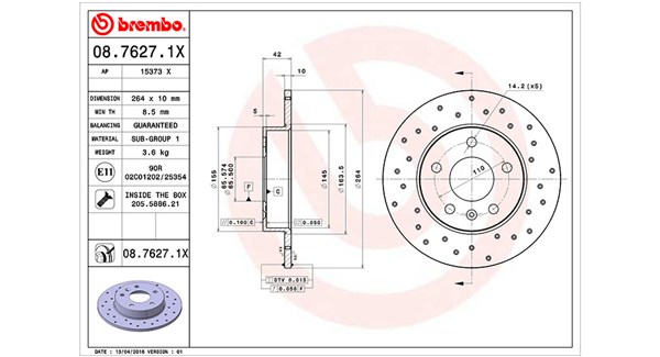 MAGNETI MARELLI Féktárcsa, mind DFX0390_MM