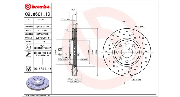 MAGNETI MARELLI Első féktárcsa DFX0395_MM