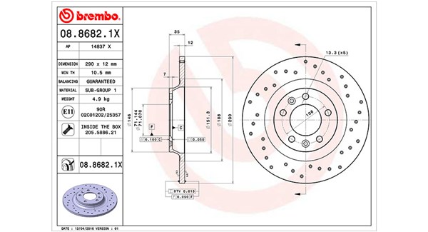 MAGNETI MARELLI Féktárcsa, mind DFX0415_MM