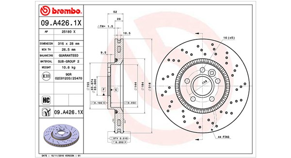 MAGNETI MARELLI Féktárcsa, mind DFX0773_MM