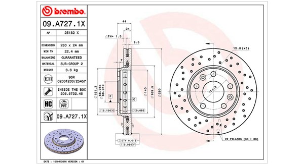 MAGNETI MARELLI DFX0776_MM Első féktárcsa