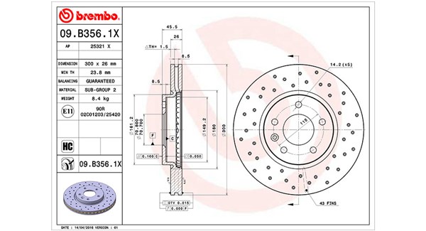 MAGNETI MARELLI DFX1087_MM Első féktárcsa