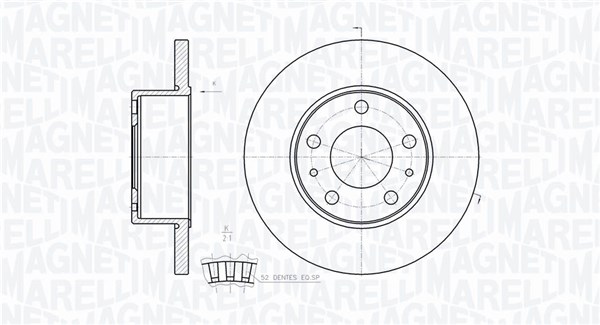 MAGNETI MARELLI Hátsó féktárcsa MBD0255_MM