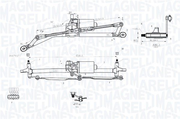 MAGNETI MARELLI Ablaktörlő mechanika TGE511EX_MM