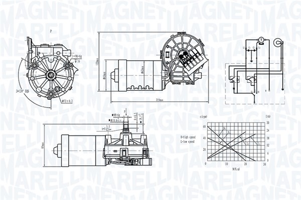 MAGNETI MARELLI Ablaktörlö motor TGE704EM_MM