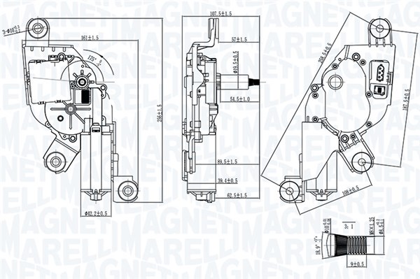 MAGNETI MARELLI Ablaktörlö motor TGE710MM_MM