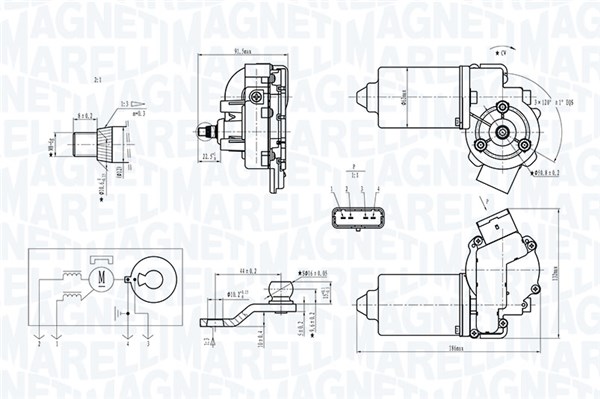 MAGNETI MARELLI Ablaktörlö motor TGE719VM_MM