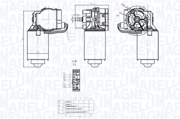 MAGNETI MARELLI Ablaktörlö motor TGE734PM_MM