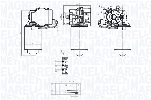 MAGNETI MARELLI Ablaktörlö motor TGE735QM_MM