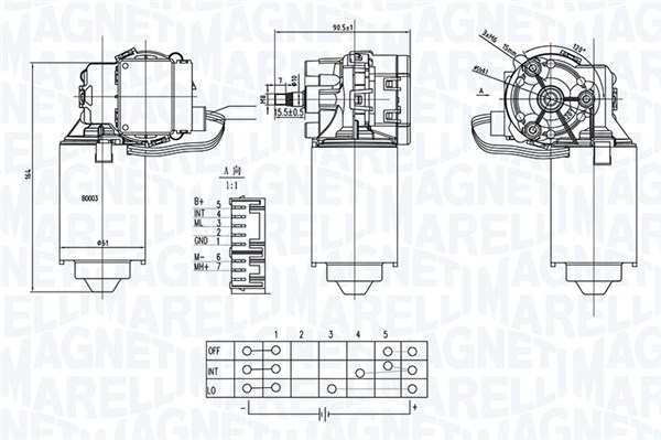 MAGNETI MARELLI Ablaktörlö motor TGE739UM_MM