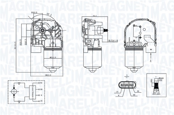 MAGNETI MARELLI Ablaktörlö motor TGE763ZM_MM