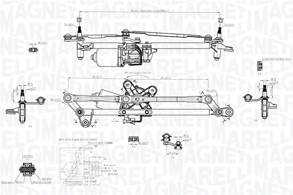 MAGNETI MARELLI Ablaktörlő mechanika TGEC703DM_MM