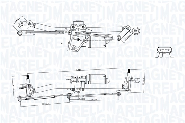 MAGNETI MARELLI Ablaktörlő mechanika TGEC751NM_MM