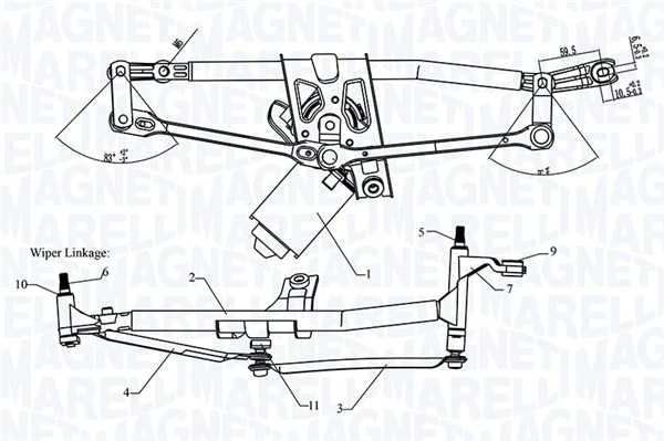 MAGNETI MARELLI Ablaktörlő mechanika TGEC752MM_MM