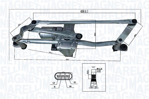 MAGNETI MARELLI Ablaktörlő mechanika TGEC762OM_MM