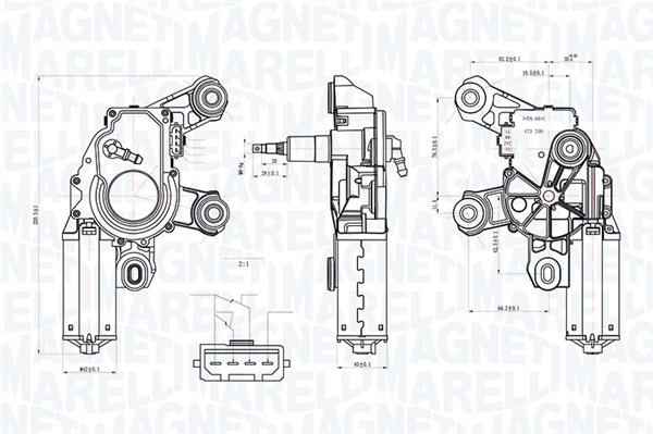 MAGNETI MARELLI Ablaktörlö motor TGL748FM_MM