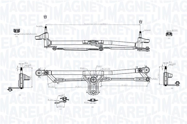 MAGNETI MARELLI Ablaktörlő mechanika TGT715QM_MM