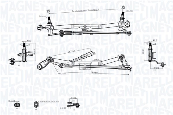 MAGNETI MARELLI Ablaktörlő mechanika TGT736QM_MM