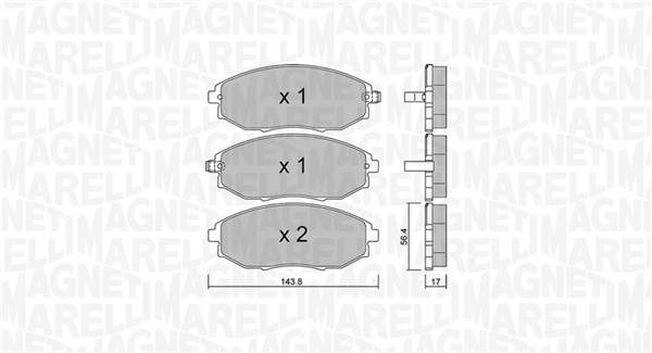 MAGNETI MARELLI Fékbetét, mind PF1057_MM