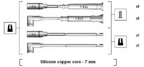 MAGNETI MARELLI Gyújtókábel készlet MSK504_MM